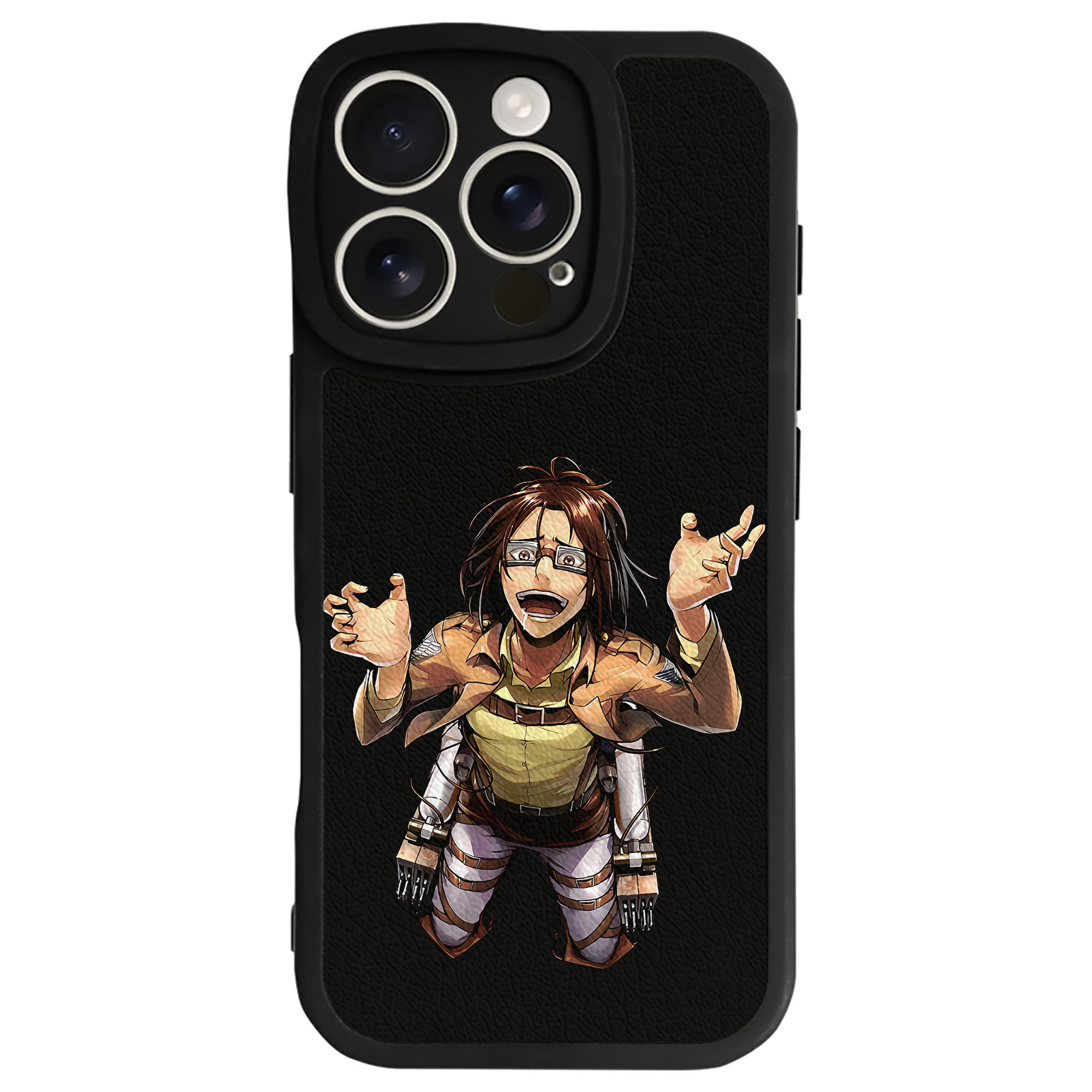 （画像用） 進撃の巨人 ハンジ·ゾエ Attack on Titan Hanji Zoe 【iPhone 16シリーズ対応】シリコンスマホケース（レザー調） 材質：シリコン